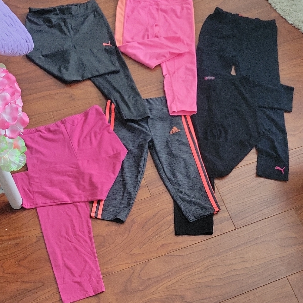 6 Pink and Black Puma, Adidas And Others Shorts Shorter And Longer